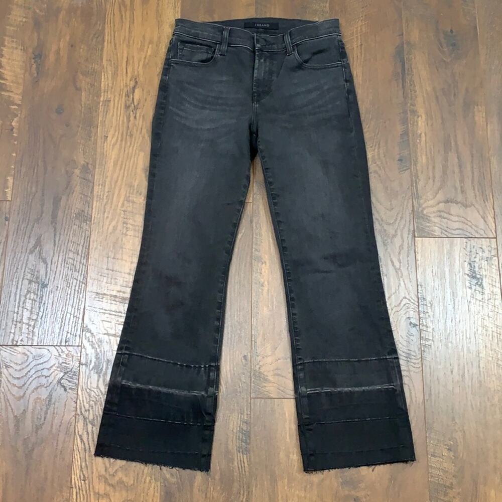 J Brand Heather Varsha Raze Released Hem Black Cropped Jeans